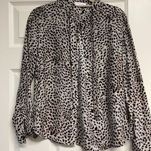Anine Bing Silk Leopard Blouse